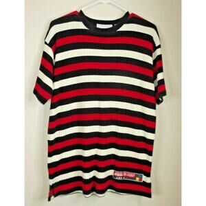 CHAUS SPORT American Sails Equipment Striped SHIRT - Size MEDIUM - Red Blue